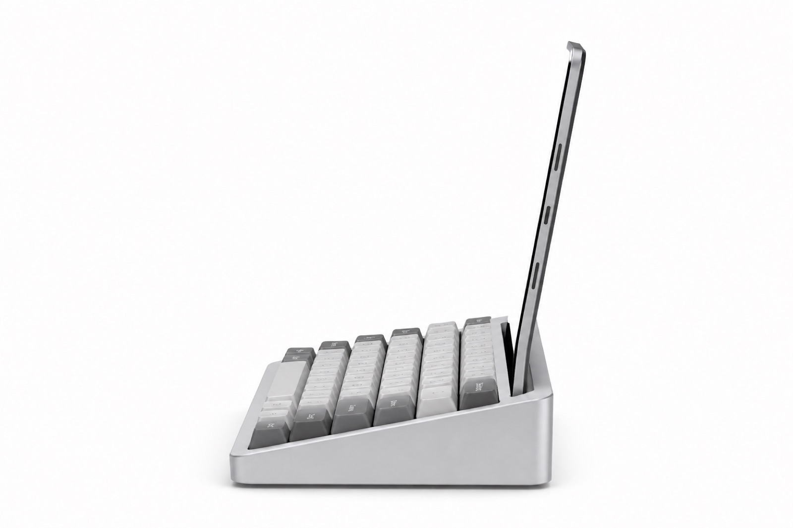 Keyboard — an iPad seated in the milled aluminum slot