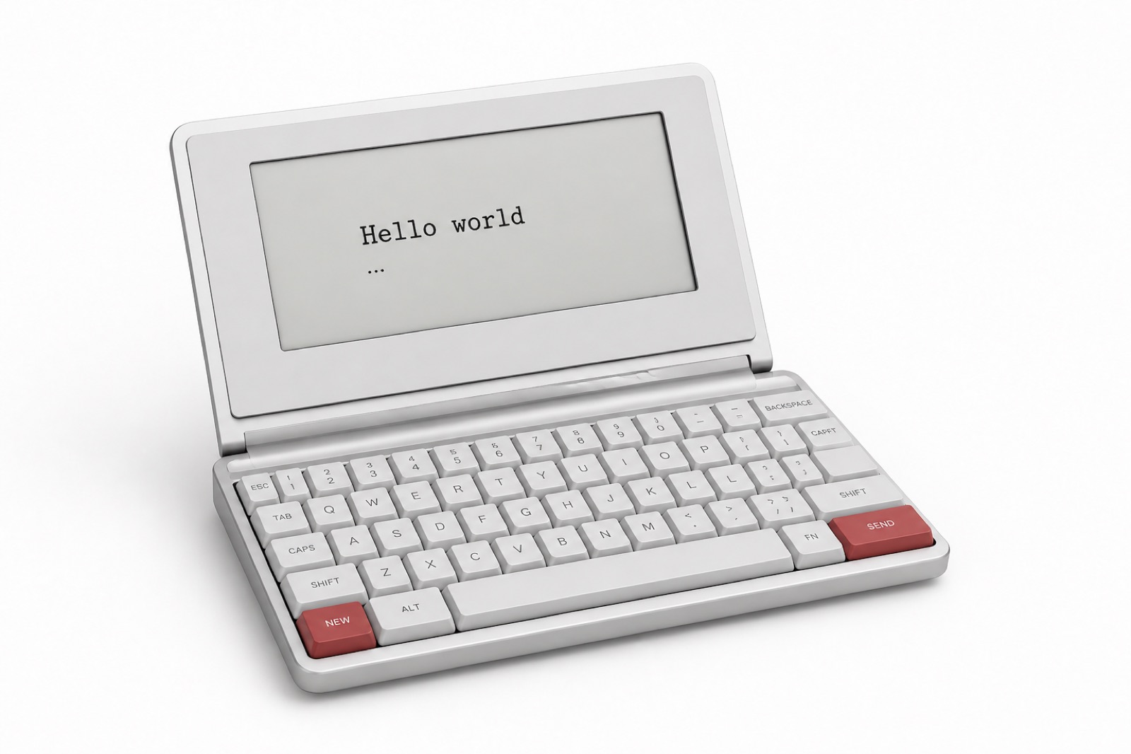 Go — a compact clamshell typewriter with a small e-ink page