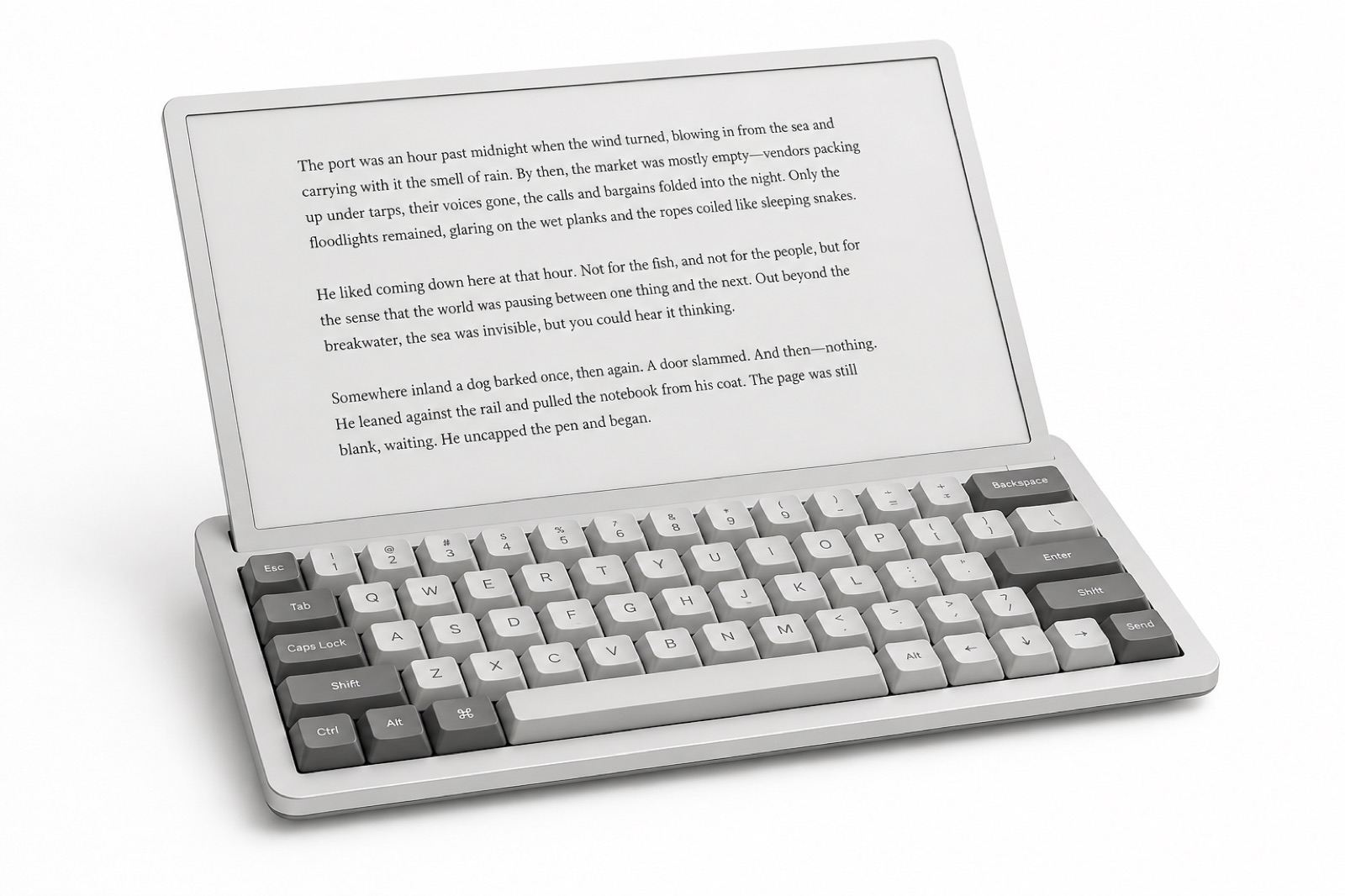 Typewriter — mechanical keys and a built-in e-ink page